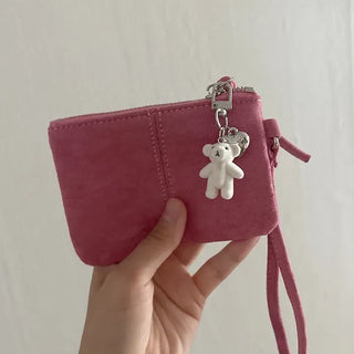 Homemade Heart Cute Velvet Mini Teddy Bear Keyring