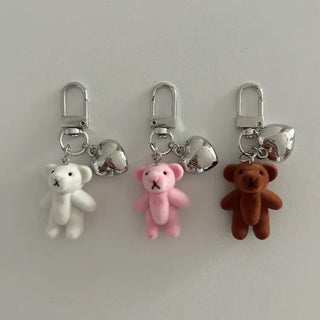 Homemade Heart Cute Velvet Mini Teddy Bear Keyring