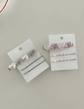 Mix Heart Hairpin Set Side Hair Clips Bobby Pins