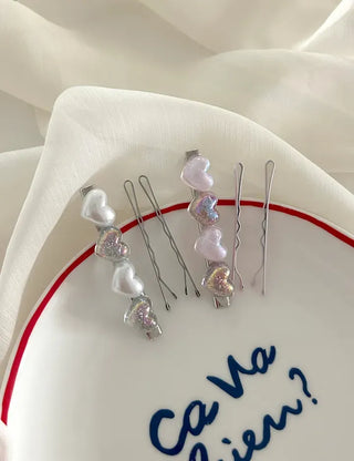 Mix Heart Hairpin Set Side Hair Clips Bobby Pins