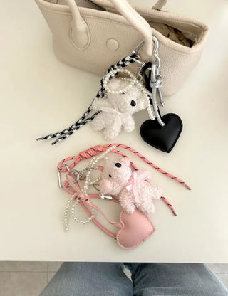 Doll Rope Keyring Set Pearl Ribbon Heart Bag Charm