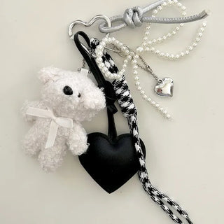 Doll Rope Keyring Set Pearl Ribbon Heart Bag Charm