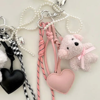 Doll Rope Keyring Set Pearl Ribbon Heart Bag Charm