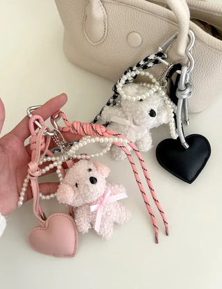 Doll Rope Keyring Set Pearl Ribbon Heart Bag Charm