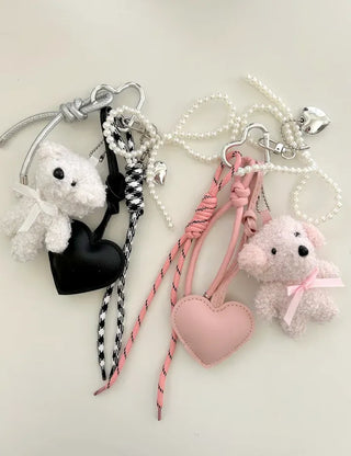 Doll Rope Keyring Set Pearl Ribbon Heart Bag Charm