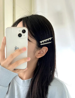 Silver Heart Bobby Pin Hairpin Set Daily Side Hair Pin