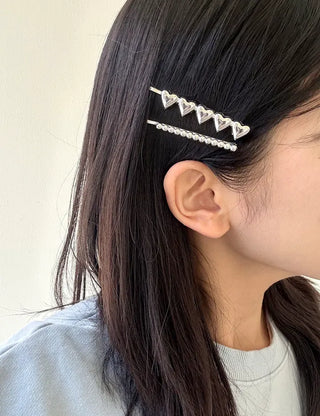 Silver Heart Bobby Pin Hairpin Set Daily Side Hair Pin