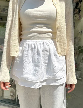 Basic layered skirt, rayon mini wrap skirt