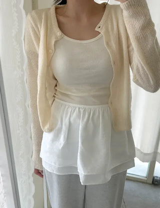Basic layered skirt, rayon mini wrap skirt