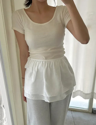 Basic layered skirt, rayon mini wrap skirt
