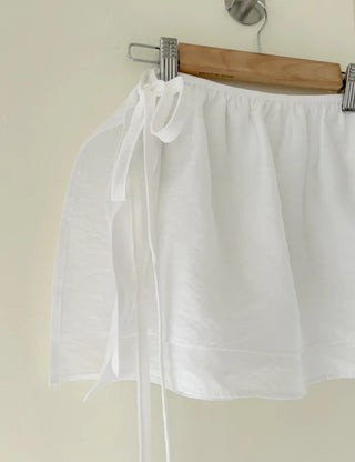 Basic layered skirt, rayon mini wrap skirt