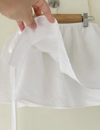 Basic layered skirt, rayon mini wrap skirt