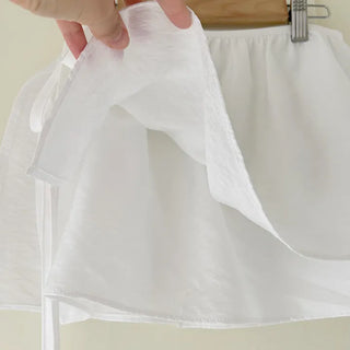 Basic layered skirt, rayon mini wrap skirt