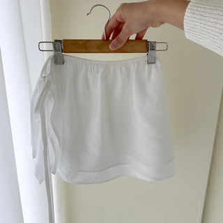 Basic layered skirt, rayon mini wrap skirt