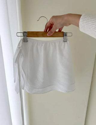 Basic layered skirt, rayon mini wrap skirt