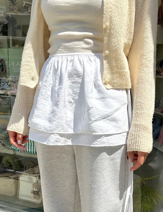 Basic layered skirt, rayon mini wrap skirt
