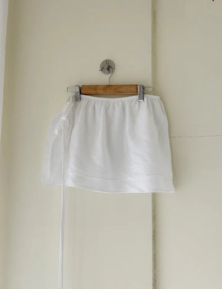 Basic layered skirt, rayon mini wrap skirt