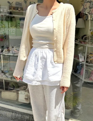 Basic layered skirt, rayon mini wrap skirt