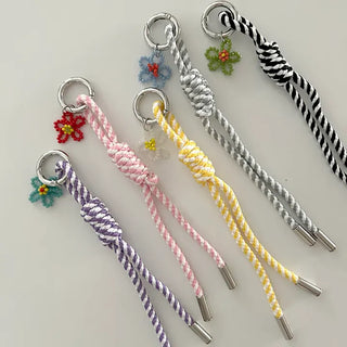 Bead flower keyring, Baekku flower decoration phone strap