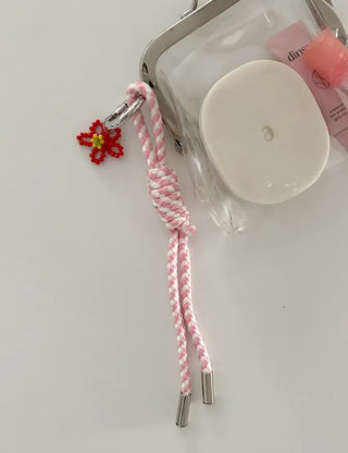 Bead flower keyring, Baekku flower decoration phone strap
