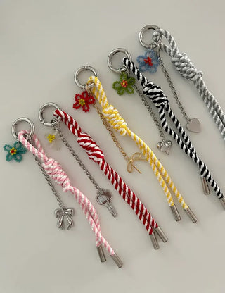 Bead flower keyring, Baekku flower decoration phone strap