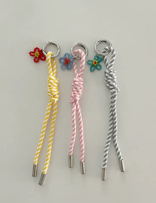 Bead flower keyring, Baekku flower decoration phone strap