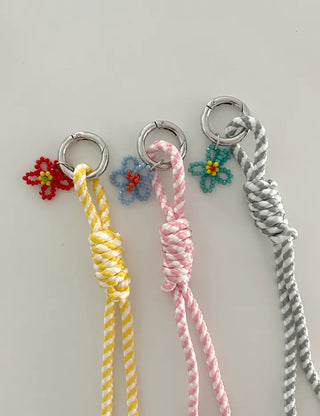 Bead flower keyring, Baekku flower decoration phone strap