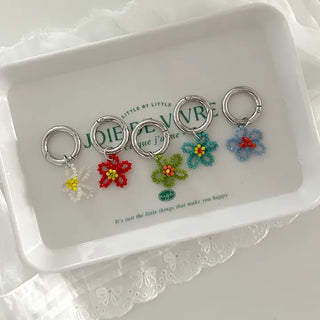 Bead flower keyring, Baekku flower decoration phone strap