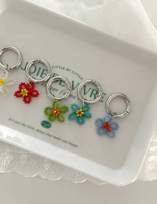 Bead flower keyring, Baekku flower decoration phone strap