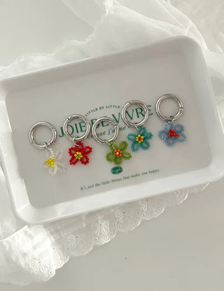 Bead flower keyring, Baekku flower decoration phone strap