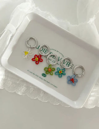 Bead flower keyring, Baekku flower decoration phone strap