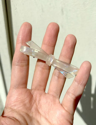 Set of 2 Marble Cellulose Ribbon Pin Heart Hairpin