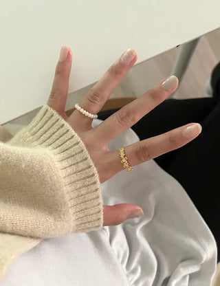 Cubic Flower Open Ring Women's Daily Flowering