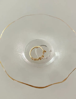 Cubic Flower Open Ring Women's Daily Flowering
