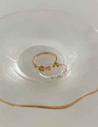 Cubic Flower Open Ring Women's Daily Flowering