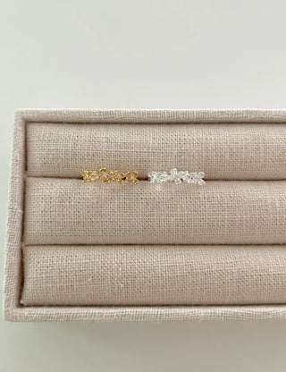 Cubic Flower Open Ring Women's Daily Flowering