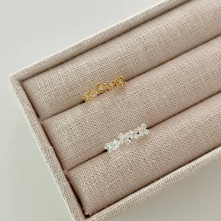 Cubic Flower Open Ring Women's Daily Flowering