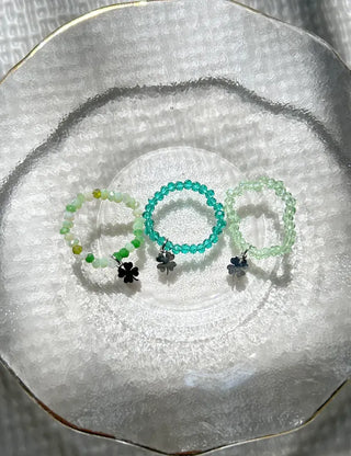 Piece Mini Pendant Bead Rings Layered Pearl Heart Ring