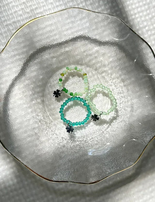 Piece Mini Pendant Bead Rings Layered Pearl Heart Ring