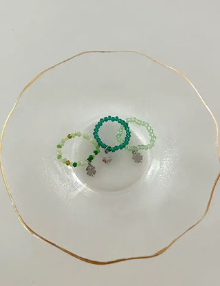 Piece Mini Pendant Bead Rings Layered Pearl Heart Ring