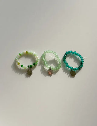 Piece Mini Pendant Bead Rings Layered Pearl Heart Ring