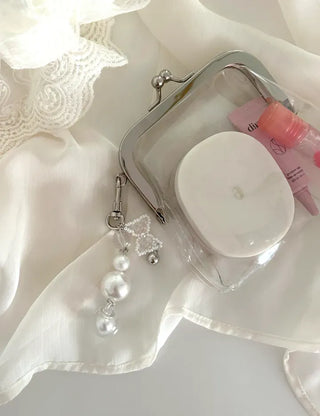 Pure Ribbon Keyring Pearl Bead Keyholder Phone Strap