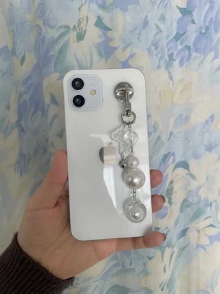 Pure Ribbon Keyring Pearl Bead Keyholder Phone Strap