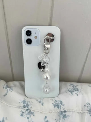 Pure Ribbon Keyring Pearl Bead Keyholder Phone Strap