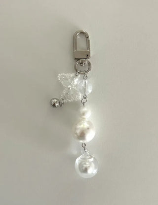 Pure Ribbon Keyring Pearl Bead Keyholder Phone Strap