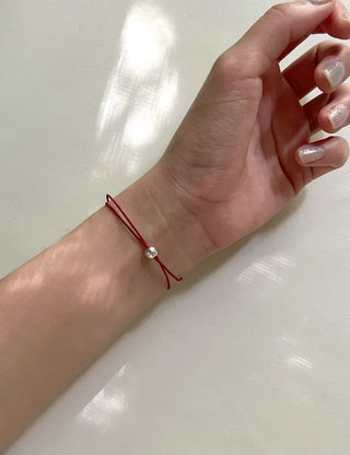 Silver ball elastic bracelet layered 925 silver bracelet