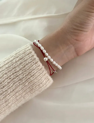 Silver ball elastic bracelet layered 925 silver bracelet