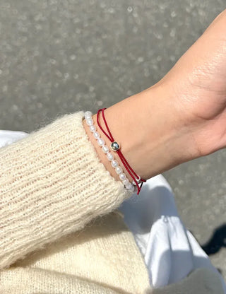 Silver ball elastic bracelet layered 925 silver bracelet