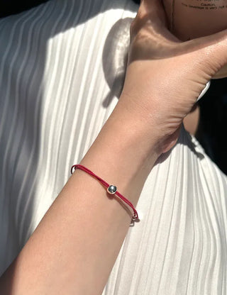 Silver ball elastic bracelet layered 925 silver bracelet