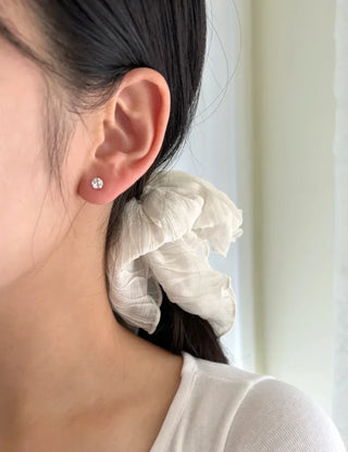 Silver 925 Cubic Earrings, Size 4, High-Quality Silver Post Earrings